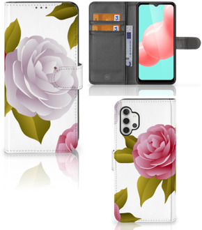 B2Ctelecom Wallet Book Case Samsung Galaxy A32 5G Telefoon Hoesje Cadeau voor haar Roses