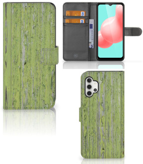 B2Ctelecom Wallet Book Case Samsung Galaxy A32 5G Telefoon Hoesje Green Wood