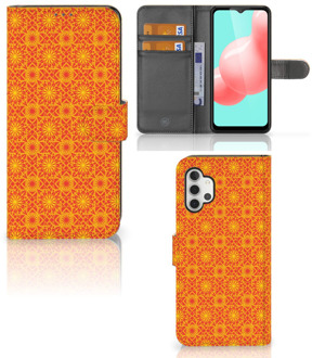 B2Ctelecom Wallet Book Case Samsung Galaxy A32 5G Telefoonhoesje Batik Orange