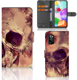 B2Ctelecom Wallet Book Case Samsung Galaxy A41 Smartphone Hoesje Skullhead