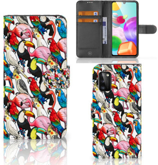 B2Ctelecom Wallet Book Case Samsung Galaxy A41 Telefoon Hoesje Birds