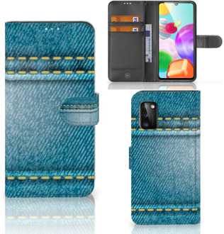 B2Ctelecom Wallet Book Case Samsung Galaxy A41 Telefoon Hoesje Jeans