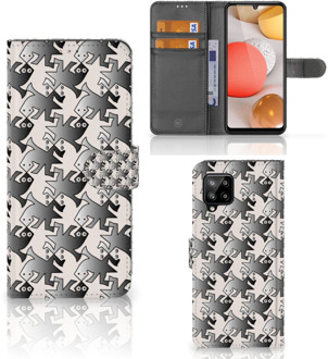 B2Ctelecom Wallet Book Case Samsung Galaxy A42 5G Smartphone Hoesje Salamander Grey