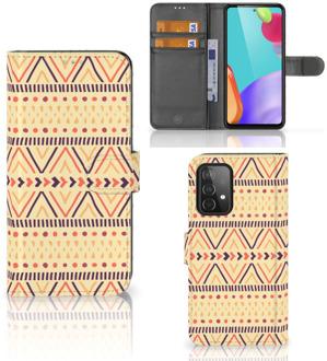 B2Ctelecom Wallet Book Case Samsung Galaxy A52 GSM Hoesje Aztec Yellow