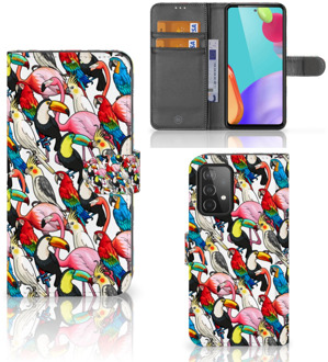 B2Ctelecom Wallet Book Case Samsung Galaxy A52 Telefoon Hoesje Birds