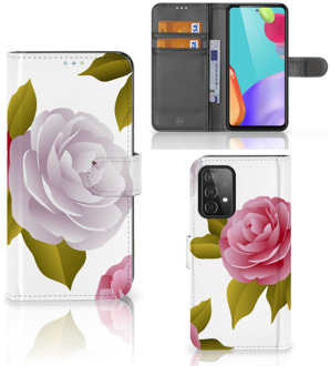 B2Ctelecom Wallet Book Case Samsung Galaxy A52 Telefoon Hoesje Cadeau voor haar Roses