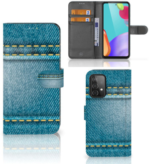 B2Ctelecom Wallet Book Case Samsung Galaxy A52 Telefoon Hoesje Jeans