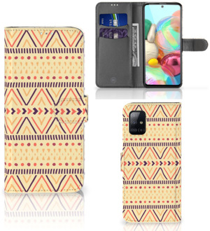 B2Ctelecom Wallet Book Case Samsung Galaxy A71 GSM Hoesje Aztec Yellow