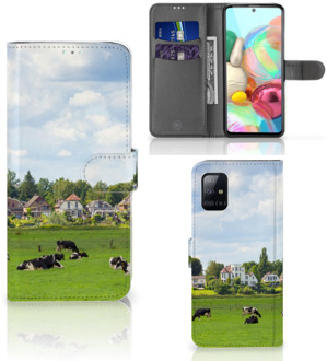 B2Ctelecom Wallet Book Case Samsung Galaxy A71 Smartphone Hoesje Hollandse Koeien