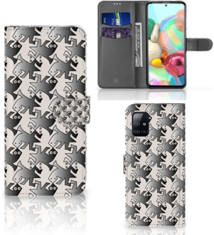 B2Ctelecom Wallet Book Case Samsung Galaxy A71 Smartphone Hoesje Salamander Grey