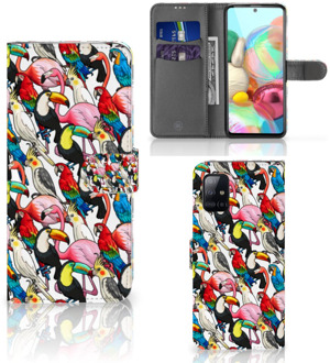 B2Ctelecom Wallet Book Case Samsung Galaxy A71 Telefoon Hoesje Birds