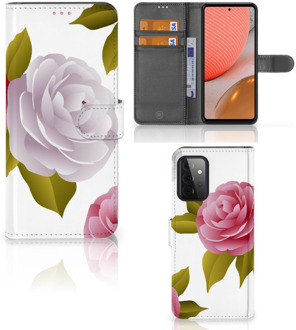 B2Ctelecom Wallet Book Case Samsung Galaxy A72 Telefoon Hoesje Cadeau voor haar Roses