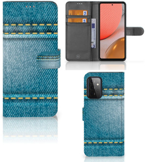 B2Ctelecom Wallet Book Case Samsung Galaxy A72 Telefoon Hoesje Jeans