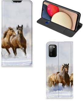 B2Ctelecom Wallet Book Case Samsung Galaxy M02s | A02s Smart Cover Hoesje Paarden