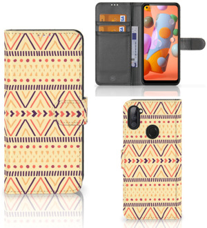 B2Ctelecom Wallet Book Case Samsung Galaxy M11 | A11 GSM Hoesje Aztec Yellow