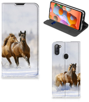 B2Ctelecom Wallet Book Case Samsung Galaxy M11 | A11 Smart Cover Hoesje Paarden