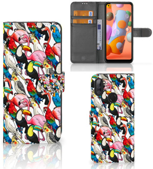 B2Ctelecom Wallet Book Case Samsung Galaxy M11 | A11 Telefoon Hoesje Birds