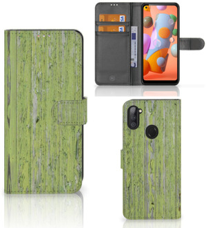 B2Ctelecom Wallet Book Case Samsung Galaxy M11 | A11 Telefoon Hoesje Green Wood