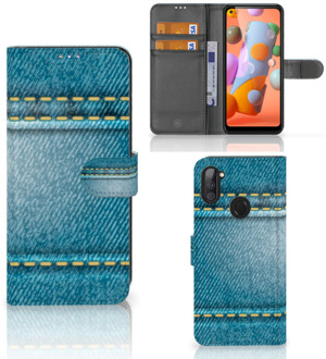 B2Ctelecom Wallet Book Case Samsung Galaxy M11 | A11 Telefoon Hoesje Jeans