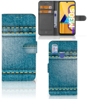 B2Ctelecom Wallet Book Case Samsung Galaxy M21 Telefoon Hoesje Jeans