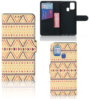 B2Ctelecom Wallet Book Case Samsung Galaxy M31 GSM Hoesje Aztec Yellow