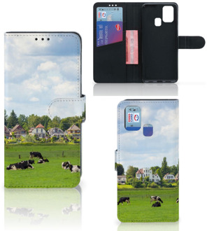 B2Ctelecom Wallet Book Case Samsung Galaxy M31 Smartphone Hoesje Hollandse Koeien