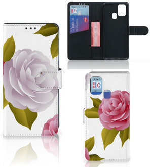 B2Ctelecom Wallet Book Case Samsung Galaxy M31 Telefoon Hoesje Cadeau voor haar Roses