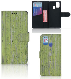 B2Ctelecom Wallet Book Case Samsung Galaxy M31 Telefoon Hoesje Green Wood