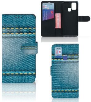 B2Ctelecom Wallet Book Case Samsung Galaxy M31 Telefoon Hoesje Jeans