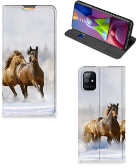 B2Ctelecom Wallet Book Case Samsung Galaxy M51 Smart Cover Hoesje Paarden