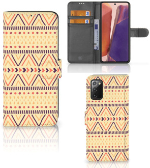 B2Ctelecom Wallet Book Case Samsung Galaxy Note 20 GSM Hoesje Aztec Yellow