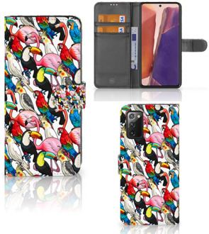 B2Ctelecom Wallet Book Case Samsung Galaxy Note 20 Telefoon Hoesje Birds