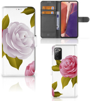 B2Ctelecom Wallet Book Case Samsung Galaxy Note 20 Telefoon Hoesje Cadeau voor haar Roses