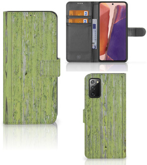 B2Ctelecom Wallet Book Case Samsung Galaxy Note 20 Telefoon Hoesje Green Wood