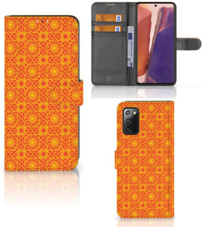 B2Ctelecom Wallet Book Case Samsung Galaxy Note 20 Telefoonhoesje Batik Orange