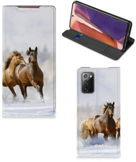 B2Ctelecom Wallet Book Case Samsung Galaxy Note20 Smart Cover Hoesje Paarden