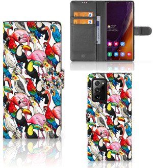 B2Ctelecom Wallet Book Case Samsung Galaxy Note20 Ultra Telefoon Hoesje Birds