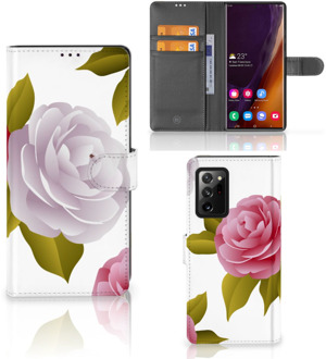 B2Ctelecom Wallet Book Case Samsung Galaxy Note20 Ultra Telefoon Hoesje Cadeau voor haar Roses