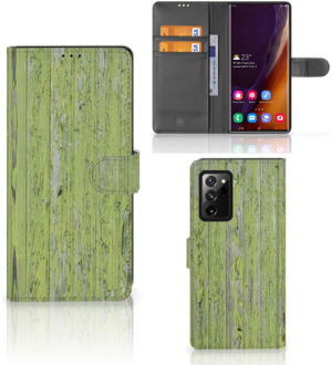 B2Ctelecom Wallet Book Case Samsung Galaxy Note20 Ultra Telefoon Hoesje Green Wood