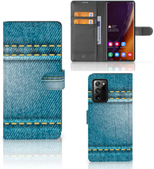 B2Ctelecom Wallet Book Case Samsung Galaxy Note20 Ultra Telefoon Hoesje Jeans