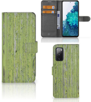 B2Ctelecom Wallet Book Case Samsung Galaxy S20FE Telefoon Hoesje Green Wood