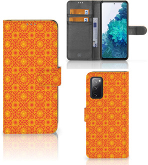 B2Ctelecom Wallet Book Case Samsung Galaxy S20FE Telefoonhoesje Batik Orange