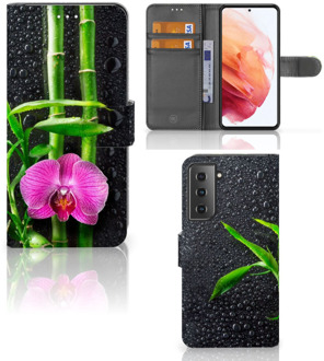 B2Ctelecom Wallet Book Case Samsung Galaxy S21 Hoesje Orchidee