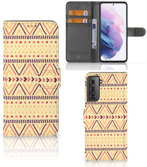 B2Ctelecom Wallet Book Case Samsung Galaxy S21 Plus GSM Hoesje Aztec Yellow