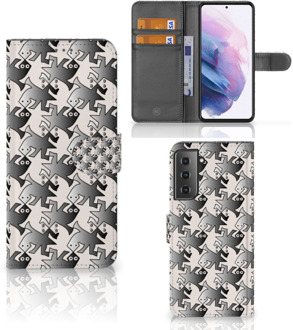 B2Ctelecom Wallet Book Case Samsung Galaxy S21 Plus Smartphone Hoesje Salamander Grey