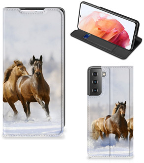 B2Ctelecom Wallet Book Case Samsung Galaxy S21 Smart Cover Hoesje Paarden