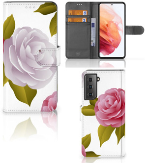 B2Ctelecom Wallet Book Case Samsung Galaxy S21 Telefoon Hoesje Cadeau voor haar Roses