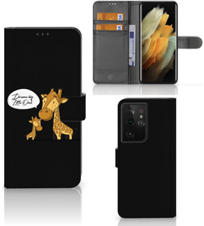 B2Ctelecom Wallet Book Case Samsung Galaxy S21 Ultra GSM Hoesje Giraffe