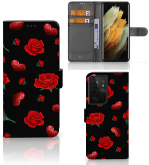 B2Ctelecom Wallet Book Case Samsung Galaxy S21 Ultra Smartphone Hoesje Valentijnscadeau