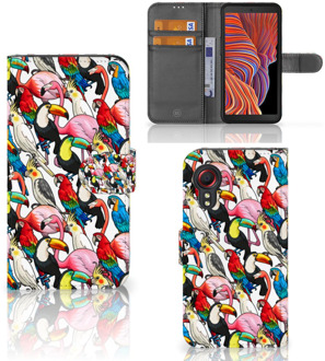 B2Ctelecom Wallet Book Case Samsung Galaxy Xcover 5 Telefoon Hoesje Birds